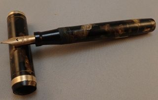 Vintage Conklin Endura Ring Top,  Black And Gold.