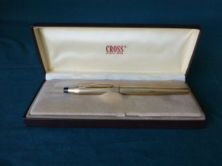 Vintage Cross 1/20 10 Kt Gold Filled Fountain Pen 14 K Nib 585 In Case
