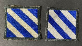 2 Us Army 3rd Infantry Division Patches 1 From Ww2 & 1 Later Battle Of The Bulge