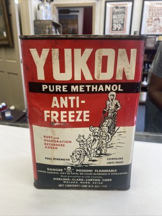 Yukon Anti Freeze Summer Coolant Empty 1 Gallon Can Mid 1900 