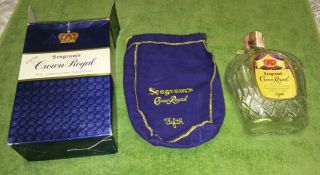 Crown Royal Vintage 1966 Set - Bottle,  Bag,  Display Box,  Tax Seal
