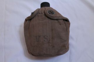 Vintage Ww2 1943 Dated U.  S.  Military Canteen & Pouch/cover