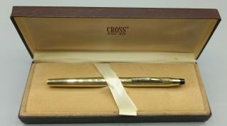 Vintage Usa Cross Classic Century Gold Filled Fountain Pen 14k Gold Nib Vgc Gwo