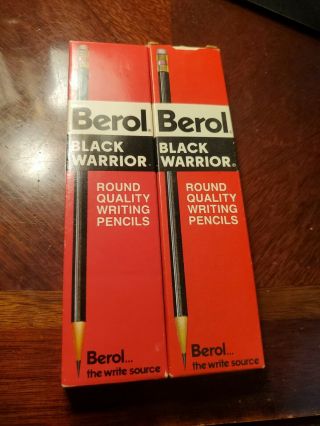 Vintage Black Warrior Eagle Round Writing 23 Pencils 372 - 3 Medium Hard Berol