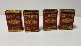 Vintage Spice Tin Schilling And Co Ben - Hur Pastry Spice Sage Jamaica Ginger