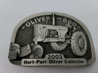 Pewter Oliver 880 Tractor 2003 Hart - Parr Oliver Collector Belt Buckle Limited