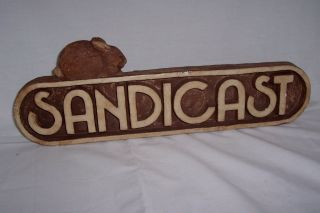 Vintage Resin Sandicast 3 - D Logo Advertising Dealer Sign W/bunny Rabbit