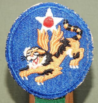 Us Army Aaf Ww2 14th Air Force " Flying Tigers " Patch Vtg Ssi Shoulder Insignia