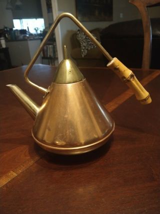 Unique Vintage Copper And Brass Tea Kettle Made In Holland