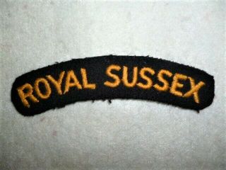 Royal Sussex Regiment Cloth Shoulder Title Flash,  British Army