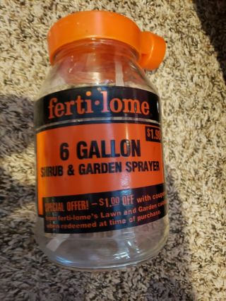 Vintage Ferti - Lome For 6 Gallon Shrub And Garden Sprayer Glass