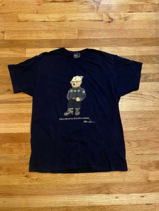 Vtg Polo Ralph Lauren T - Shirt Polo Bear M￼ 90s