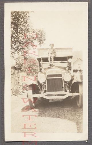 Vintage Car Photo Cute Girl On 1920 Buick Custom Housecar Camper 763824