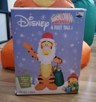 Gemmy Airblown Inflatable Santa Disney Tigger W/ Christmas Bag Winnie The Pooh