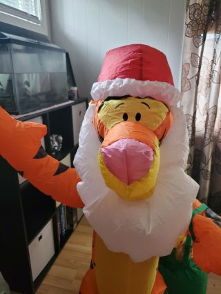 Gemmy Airblown Inflatable Santa Disney Tigger W/ Christmas Bag Winnie The Pooh 3