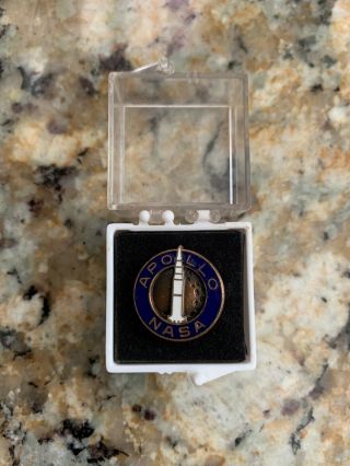 Vintage Nasa Apollo 11 Launch Employee Lapel Collector Pin By Crest Craft
