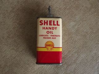 Vintage Shell Handy Oil 4 Oz.  Can With Lead Top -