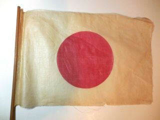 Vintage Early Japan Gauze Parade Flag 11.  5 " X16.  5 " On 30 " Stick