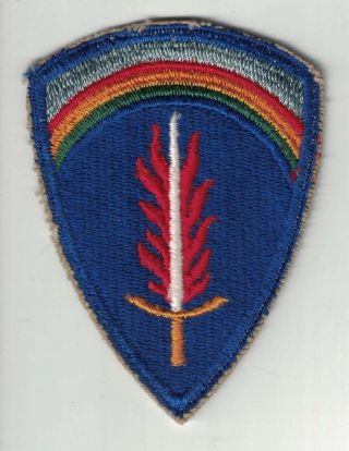 Wwii Us Army Forces European Theater Command Patch Eto Blue Backround W/b