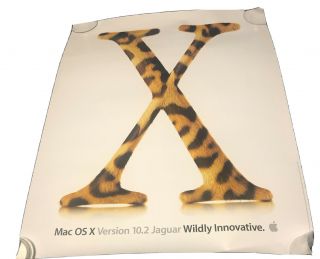 Apple Introducing Mac Os X Version 10.  2 Jaguar Vintage Poster 28 X 22 Inches