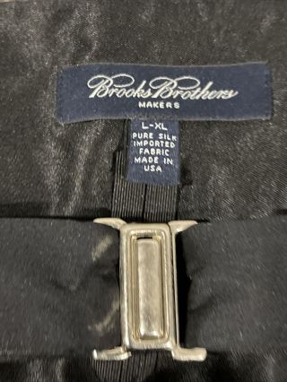 Brooks Brothers Vintage Black Silk Cummerbund L/xl - Made In Usa