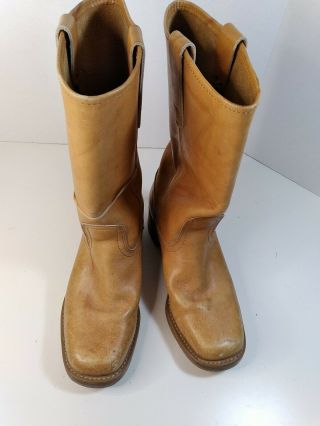Sears Roebucks Brown Boots Leather Western Cowboy Us 7 1/2 D Vintage.