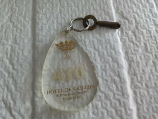 Vintage Hotel Fontaine Paris Room Key 152 With 410 Lucite Hotel De Crillon