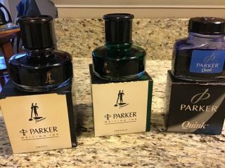 Parker Penman Writing Ink 50ml Ebony,  Emerald Vintage,  Quink