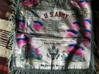 Vintage Wwii Us Army Camp Gruber Ok Pillow Case Sham 96
