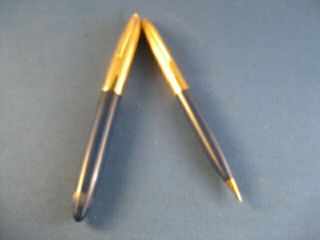 Sheaffer Crest Deluxe Vacumatic Fountain Pen And Pencil Set 14k Gold Triumph Nib