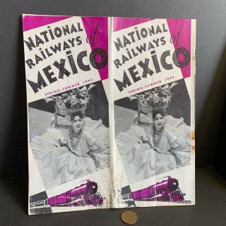 Spring - Summer 1944 Timetable National Railways Of Mexico,  Ww2