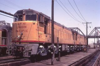 Railroad Slide - Union Pacific 41 Ge Rail U50 Locomotive Road Switcher Train