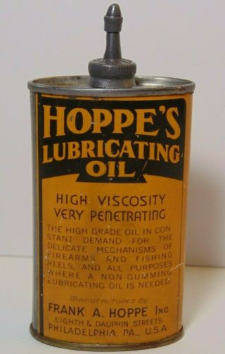 Old Vintage 1940s Frank Hoppe Gun Oil Lead Top Oiler 4oz Oil Can Fishing Hunting
