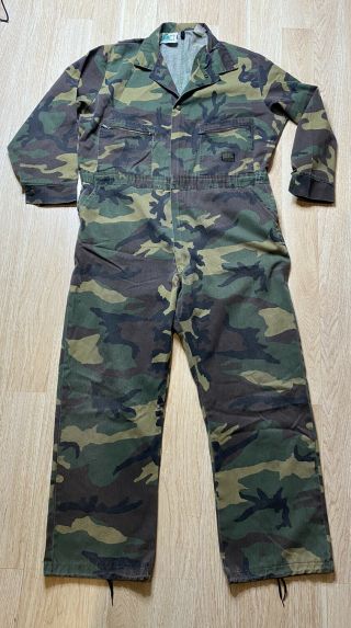Vintage Liberty Camo Hunting Real Tree Coveralls Mens 2xl Unlined Suit Good