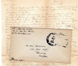Wwii 101st Airborne Division Cover And Letter Apo 472 Germany May 1945 Censored