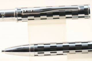 Cross Gilford Polished Chrome/black Chequered Mechanical Pencil With Chrome Trim