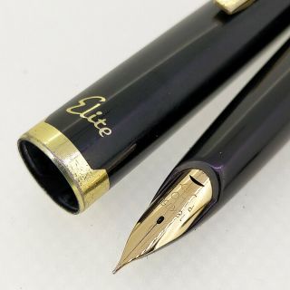 Vintage Pilot Namiki Fountain Pen " Elite " 18k - 750 F Nib Black Body 0626