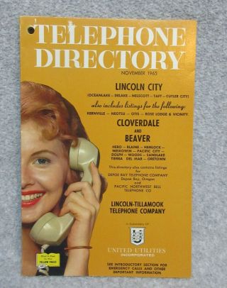 1965 Lincoln City,  Oregon Coast Phone Telephone Directory Book Yellow Pages