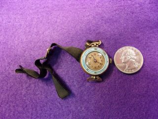 11 Of 13,  Rare Antique Victorian Rose Gold Filled Enamel Ladies L.  G.  Wristwatch