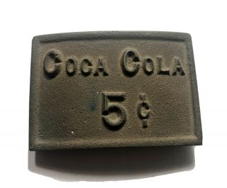Vintage Coca Cola Coke 5 Cent Belt Buckle Display Employee Soda Promo