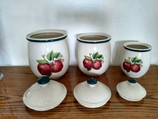 Vintage Apple Casuals by China Pearl Set of 3 Canisters 3