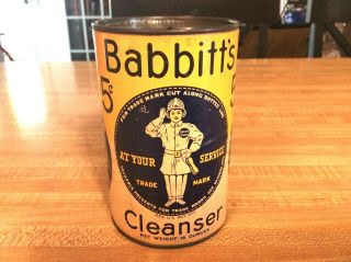 Vintage 1920’s - 1930’s,  Babbitt’s Cleanser Bank Tin,