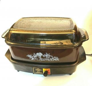 West Bend Vintage Slow Cooker 4 Qt Crock Pot Casserole Griddle Harvest 84204