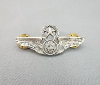 Air Force Master Aircrew Officer Pilot Wings Pin - Sterling Silver