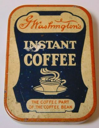 Tiny Old Vintage 1930s George Washington Coffee Tin Graphic Morris Plains Nj