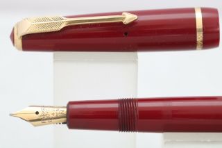 Vintage (c1953 - 60) Parker Duofold Victory Mkv Fine Burgundy Fountain Pen