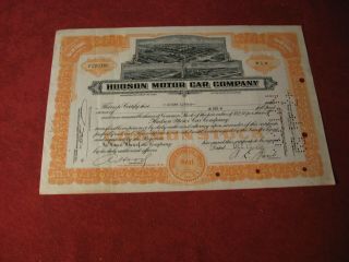 1952 Hudson Stock Certificate Old Display Hudson Motor Company
