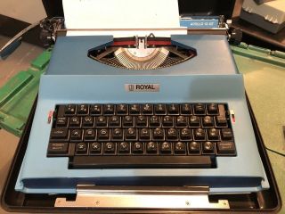 Vintage Royal Electric Typewriter Case Apollo 12 – Gt Blue