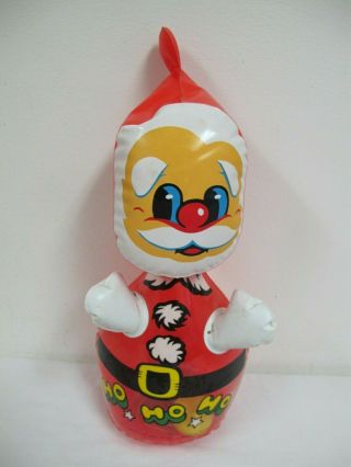 Vintage Inflatable Blow Up Santa Infant Toy Boppy Christmas Jingle Ball Ghg