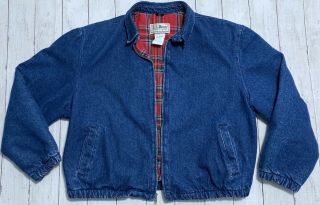 Vintage Usa 70s 80s Ll Bean Flannel Insulated Denim Jean Jacket Women’s Xl